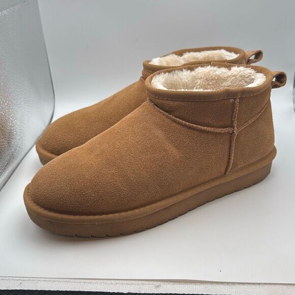 CUSHIONAIRE Women's Hip 2 Genuine SuedeβAnkle Snow Boots SIZE 9.5 CHESTNUT PREOW - Picture 3 of 7